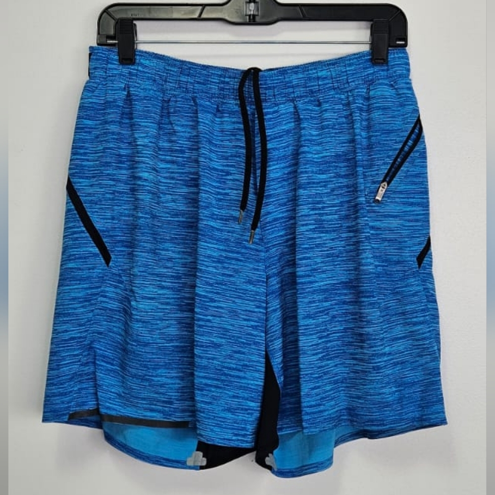 Lululemon Athletica Blue and Black Performance Athletic Shorts